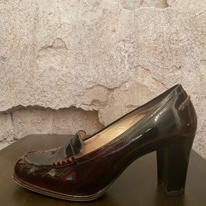 Michael Kors Deep Maroon Patent Loafer Style Heels